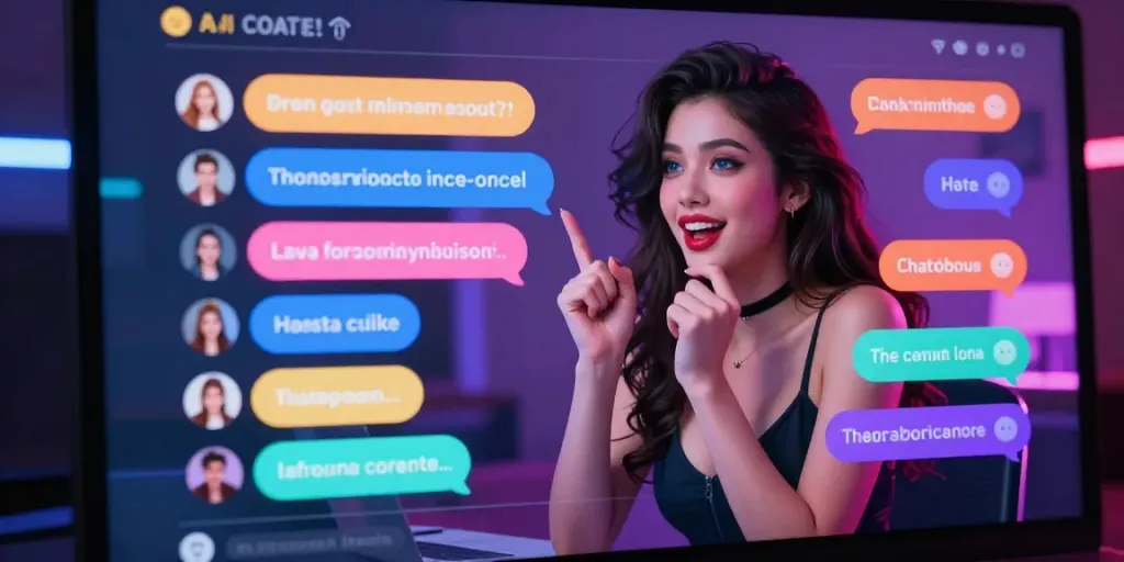 Engaging AI character in vibrant chat interface highlighting ai chat porn interactions.
